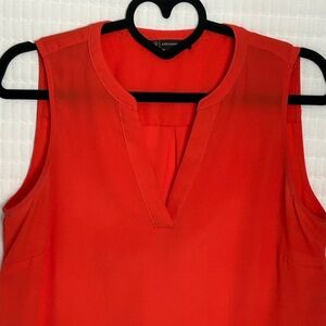 Adrianna Papell Sleeveless Coral/Red Dressy Tank/Blouse